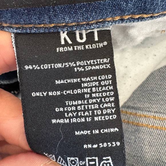 Kut from the Kloth Rachael Fab Ab Mom Jeans High Rise Distressed Raw Hem Sz 4 - Picture 6 of 13
